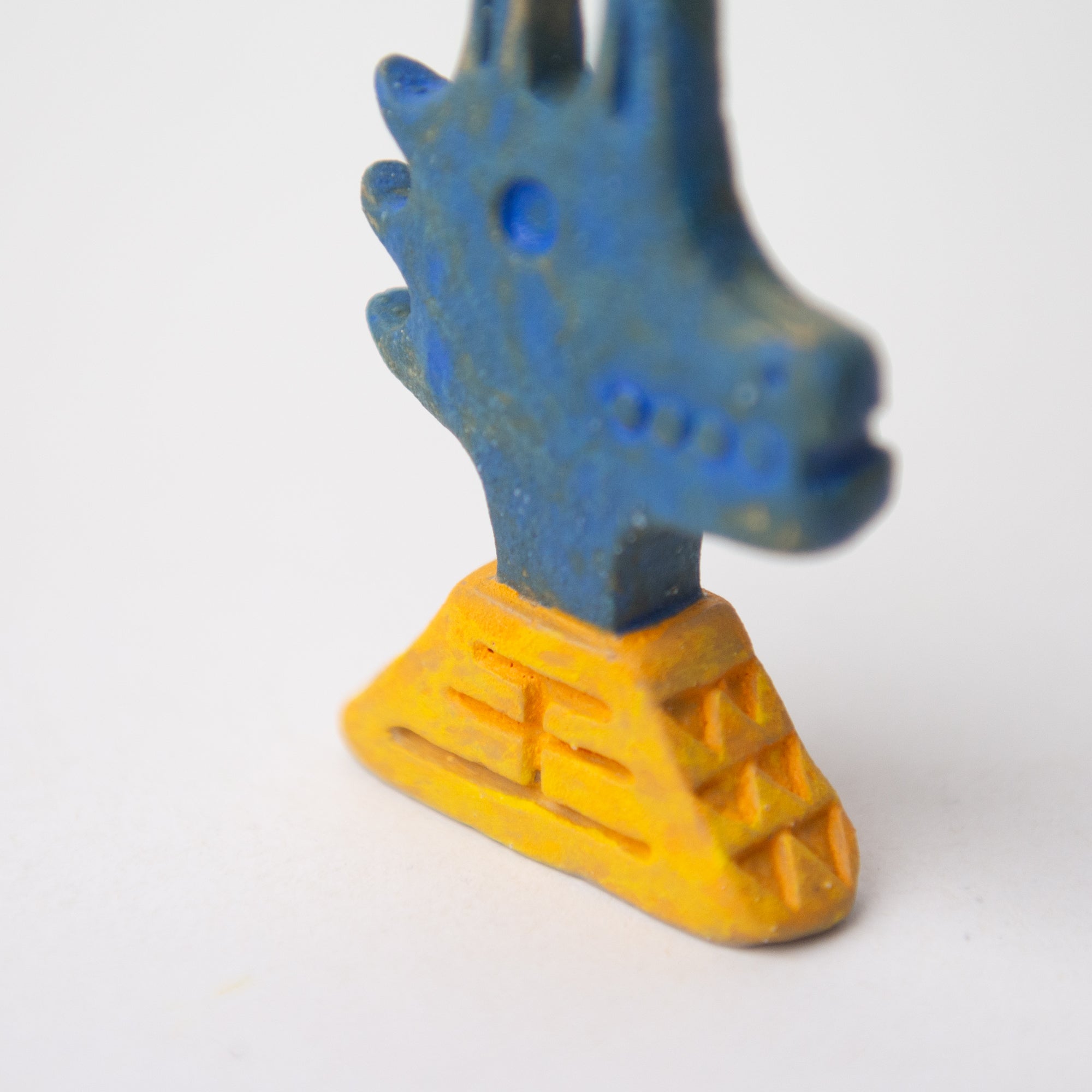 herbivore blue yellow original sculpture