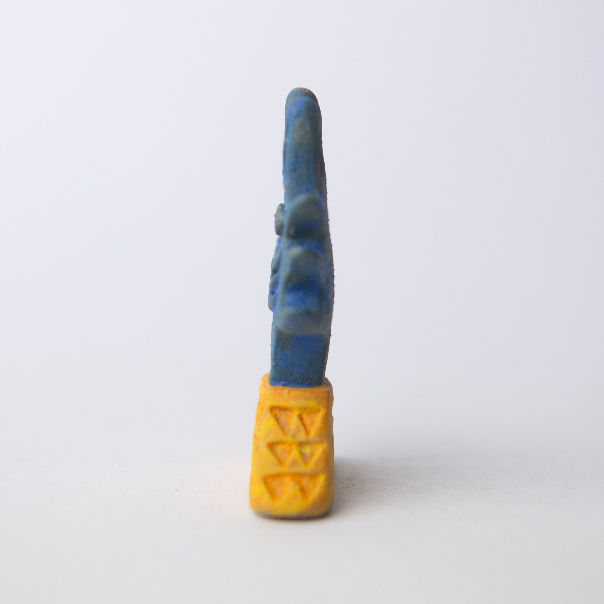 herbivore blue yellow original sculpture