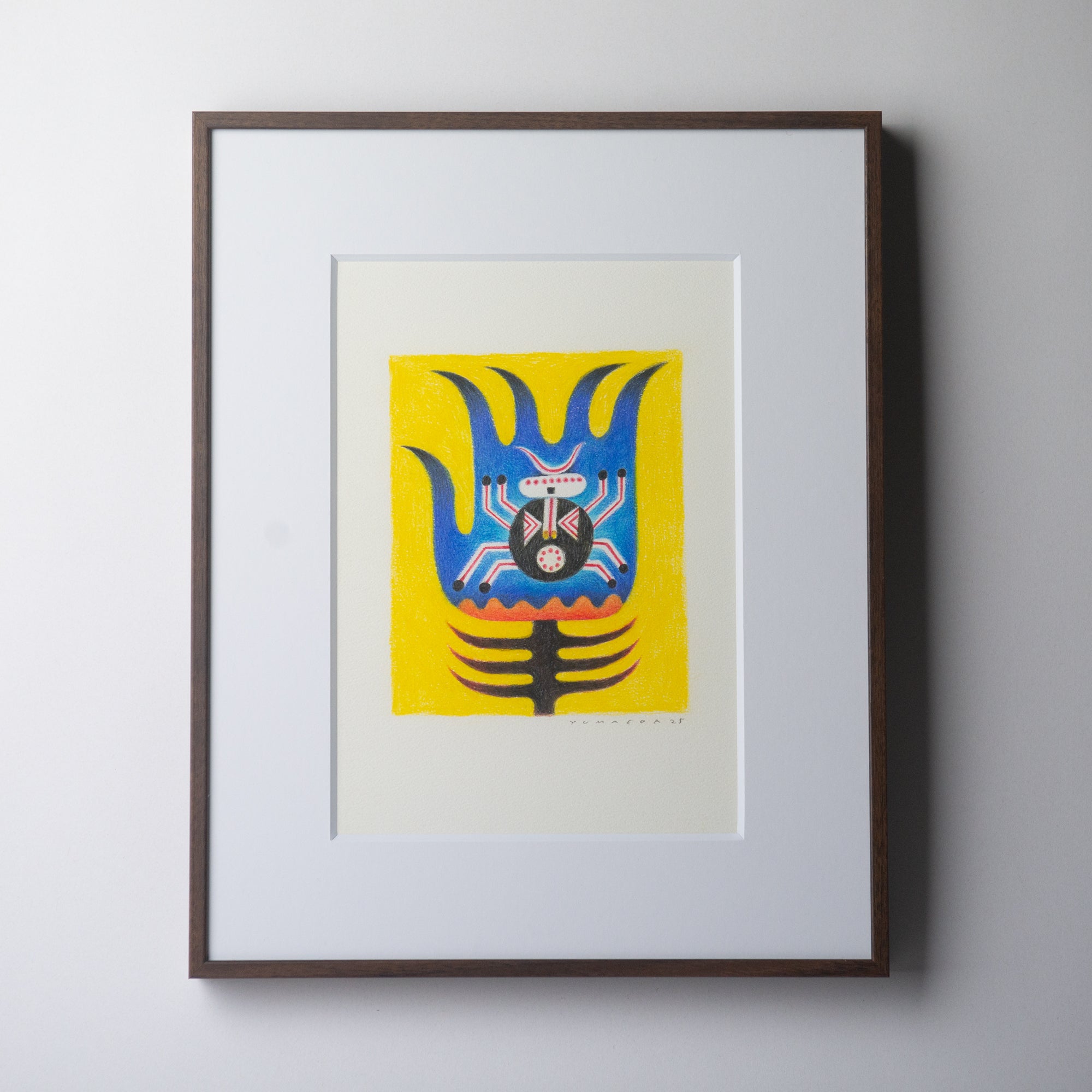 flower spider bug original drawing with frame