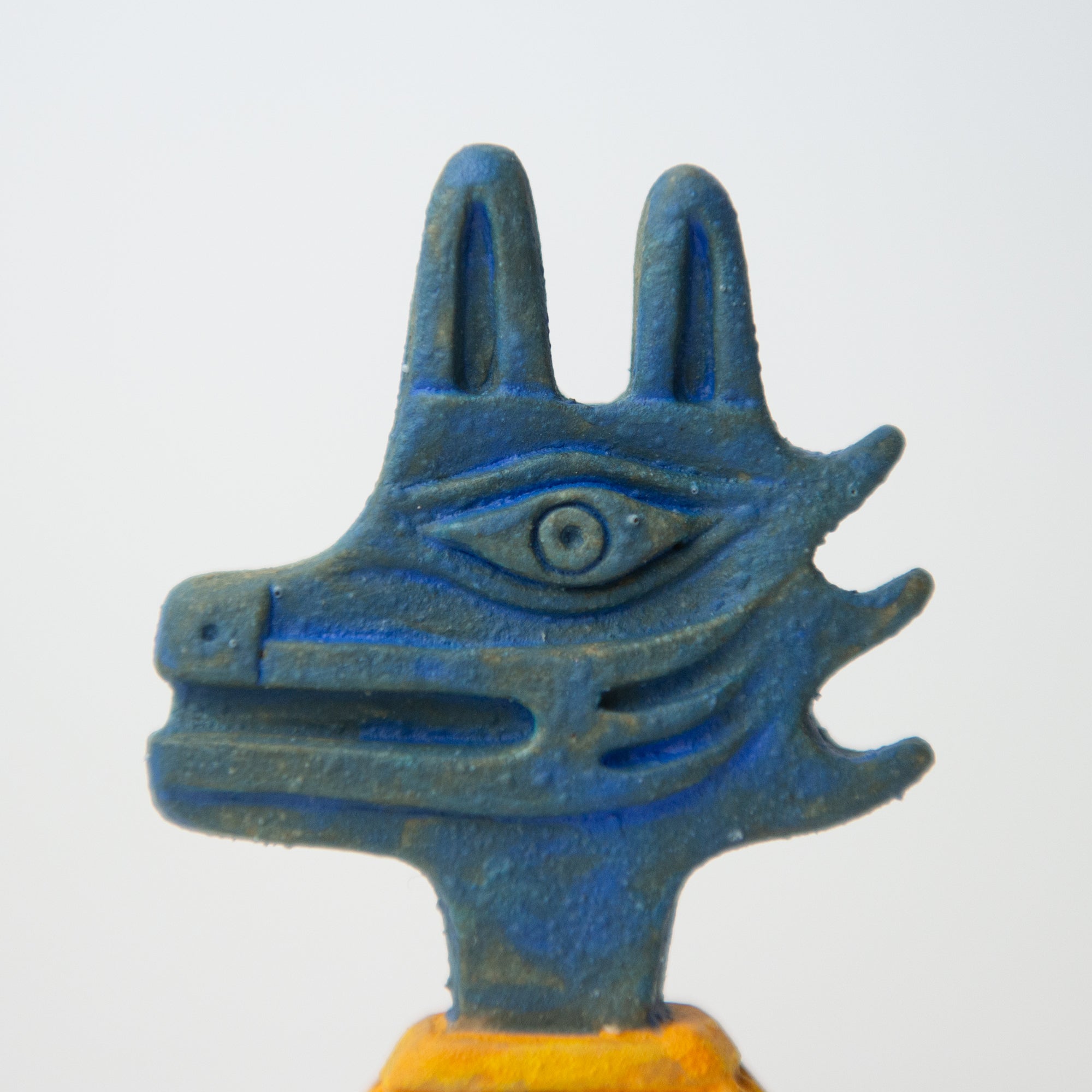 herbivore blue yellow original sculpture