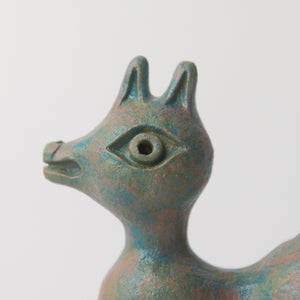 herbivore turquoise original sculpture