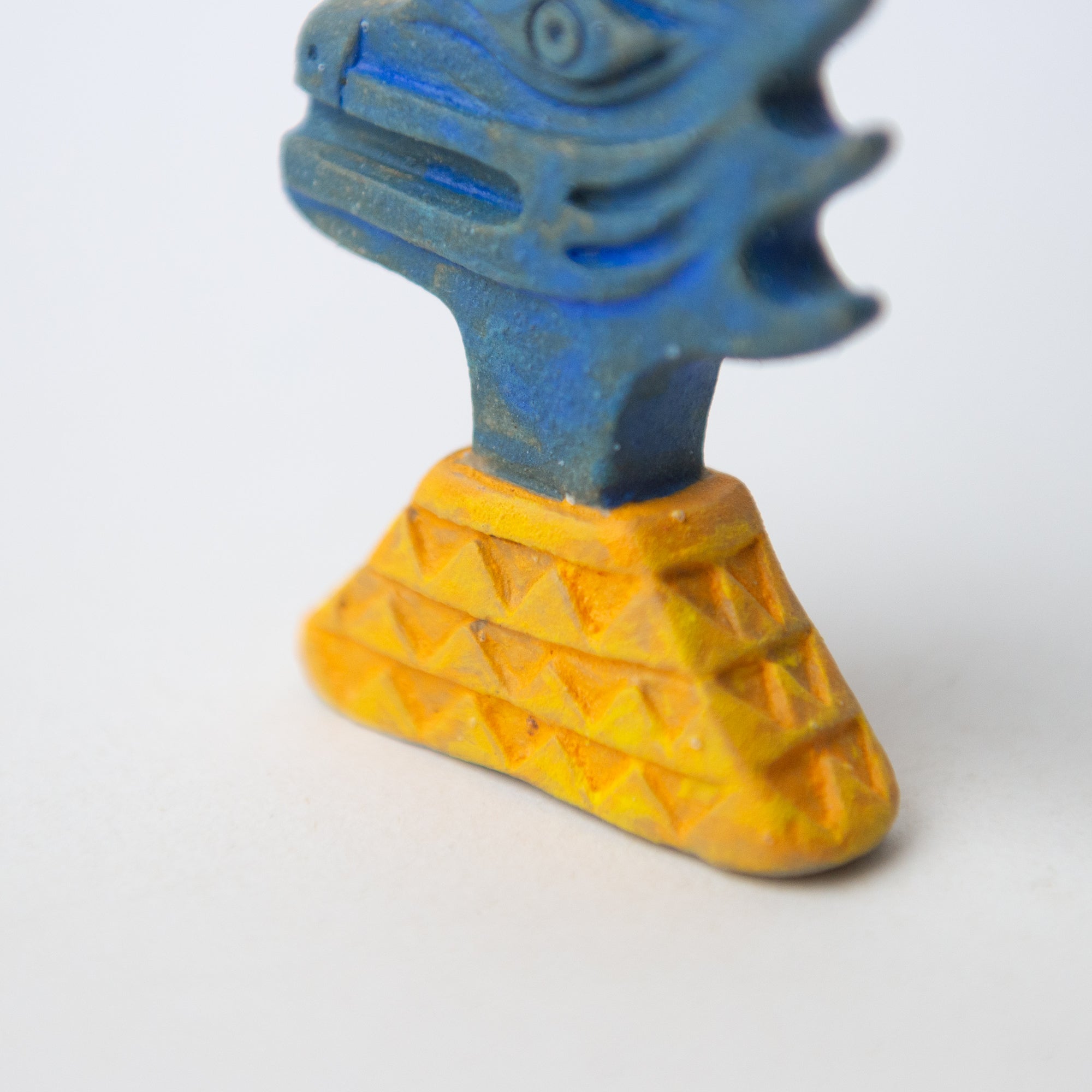 herbivore blue yellow original sculpture