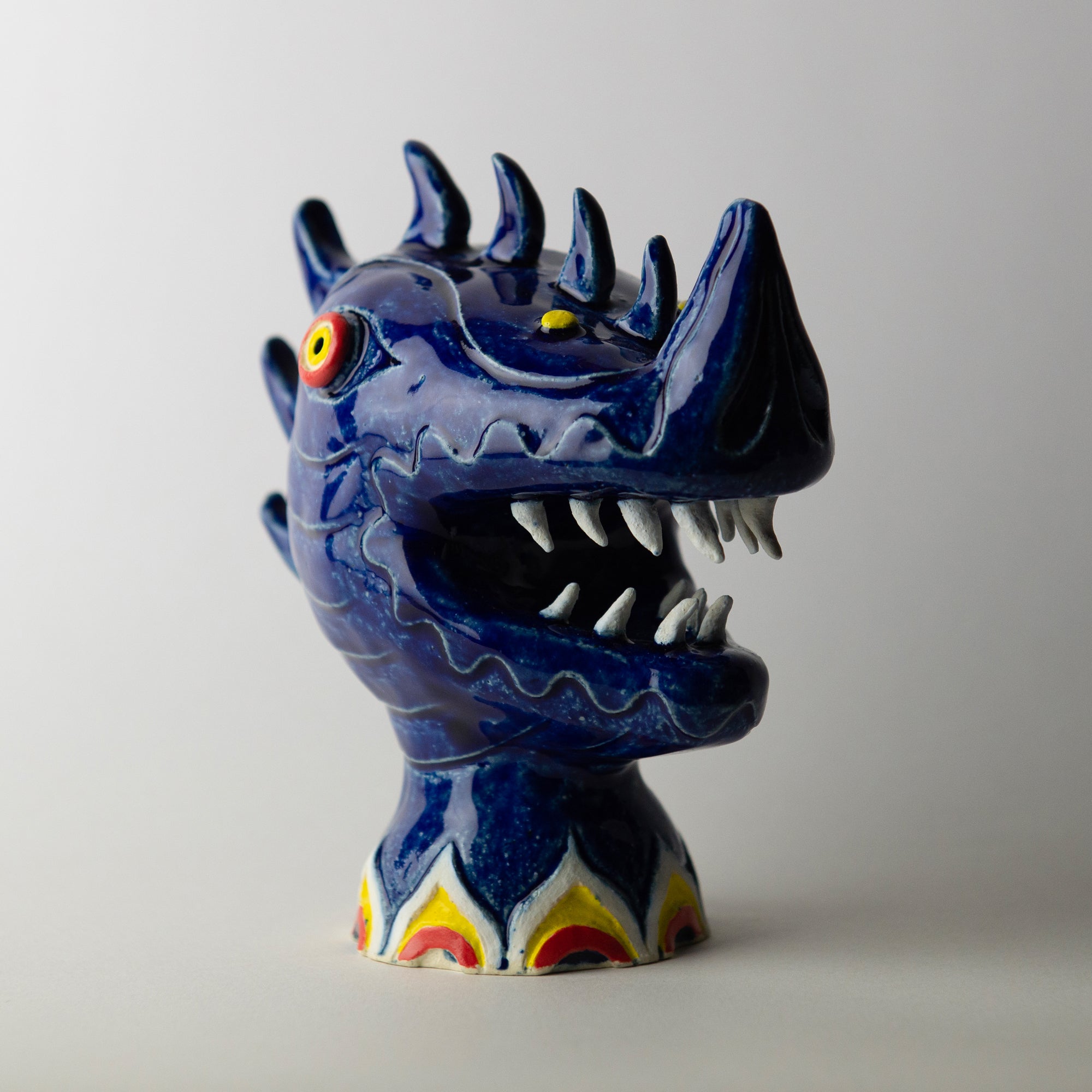 blue dinosaur original sculpture